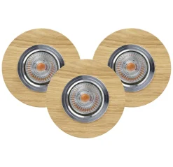 Spot Light Runder Einbauspot 3-er Set Holz mit LED beweglich* Moderne Lampen|Spots