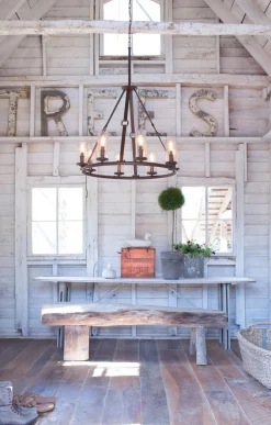 Discount Elstead Runder Kronleuchter mit Schirm Regenglas verstellbar