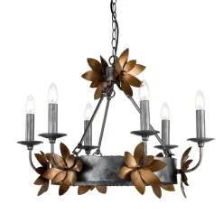 Elstead Runder Kronleuchter Rustikal verstellbar bis 2,8m* Florale Lampen|Kronleuchter