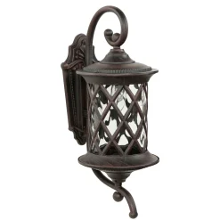 New Nowodvorski Rustikale Außen Wandleuchte Braun Antik E27 LANTERN