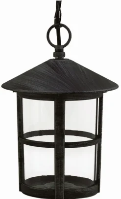 Outlet Lido Rustikale Außenlampe Schwarz IP43 E27 regengeschützt