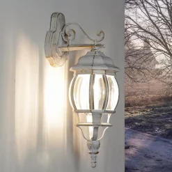 Easylight Rustikale Außenleuchte BREST in Weiß Gold IP44 E27* Rustikale Lampen|Rustikale Außenleuchten