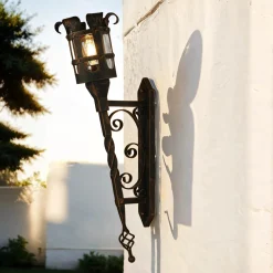 Best Easylight Rustikale Außenleuchte in Schwarz-Kupfer IP44 CASTLE