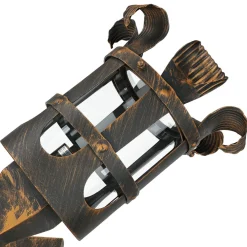 Best Easylight Rustikale Außenleuchte in Schwarz-Kupfer IP44 CASTLE