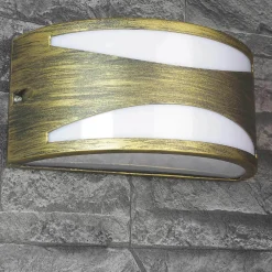 Easylight Rustikale Außenwandleuchte in Antikgold halbrund* Außenwandleuchten|Moderne Lampen