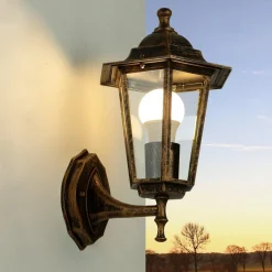 Outlet Easylight Rustikale Außenwandleuchte Kupfer Antik E27 PARIS