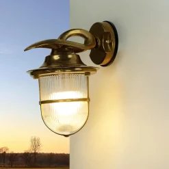 Outlet Lido Rustikale Außenwandleuchte aus Echt-Messing KORFU