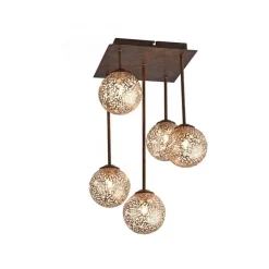 Paul Neuhaus Rustikale Deckenlampe Metall G9 B:27 cm Kugeln Gold* Deckenleuchten|Bürolampen