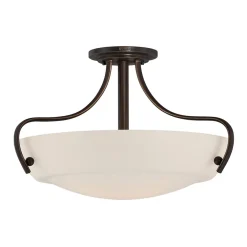 Elstead Rustikale Deckenleuchte Glas Metall blendarm Flur* Wohnzimmerlampen|Glaslampen