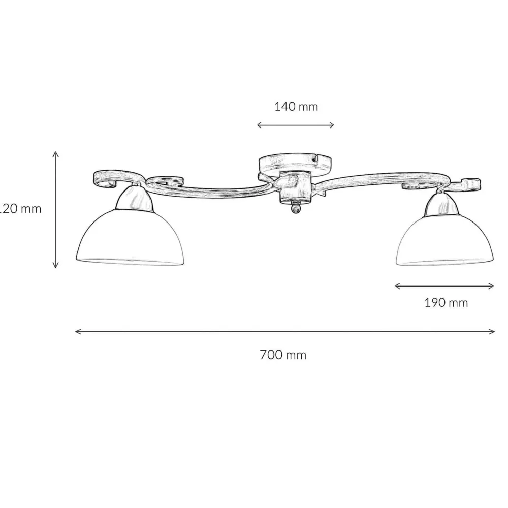Discount Easylight Rustikale Deckenleuchte Schwarz Weiß AURORA