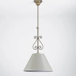 Giovanni Battista Rustikale Deckenleuchte Stoffschirm Handarbeit* Deckenleuchten|Flurlampen