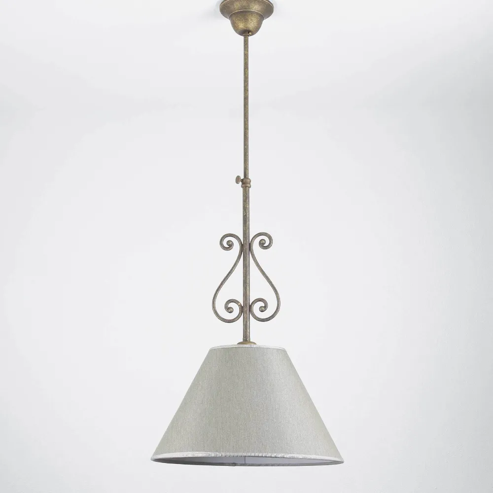 Giovanni Battista Rustikale Deckenleuchte Stoffschirm Handarbeit* Deckenleuchten|Flurlampen