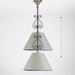 Giovanni Battista Rustikale Deckenleuchte Stoffschirm Handarbeit* Deckenleuchten|Flurlampen