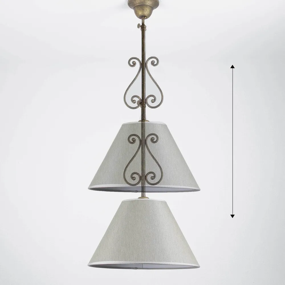 Giovanni Battista Rustikale Deckenleuchte Stoffschirm Handarbeit* Deckenleuchten|Flurlampen