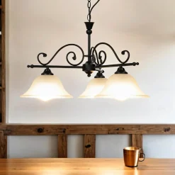 Easylight Rustikale Hängelampe verstellbar Schwarz DOROTHEA* Glaslampen|Rustikale Lampen