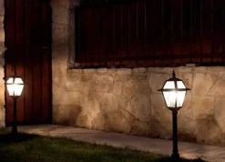 SU-MA Rustikale Hängeleuchte außen Aluminium Glas IP43