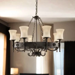 Outlet Searchlight Rustikale Hängeleuchte 8-flmg. Eisen