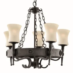 Searchlight Rustikale Hängeleuchte 5-flmg. Eisen* Rustikale Lampen|Holzlampen