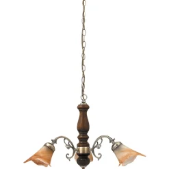 Rabalux Rustikale Hängeleuchte mit Glasschirm Bronze