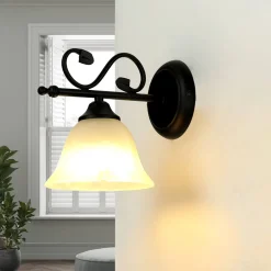 Easylight Rustikale Landhaus Wandlampe DOROTHEA Alabaster Glas* Glaslampen|Rustikale Lampen