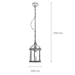 Easylight Rustikale Pendelleuchte Gold Antik für Außen WIEN* Rustikale Lampen|Hängeleuchten Außen