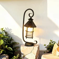 SU-MA Rustikale Sockelleuchte außen 54cm regenfest E27* Metall Lampen|Rustikale Lampen