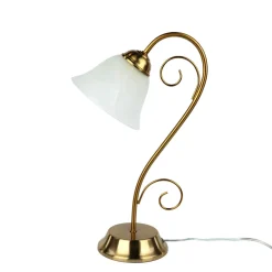 Sale Easylight Rustikale Tischlampe Messing Alabaster H:43cm ATHEN