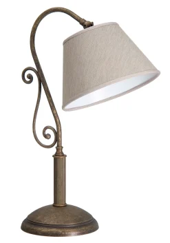 Giovanni Battista Rustikale Tischleuchte E27 Bruxelles Bronze Antik* Messinglampen|Stofflampen