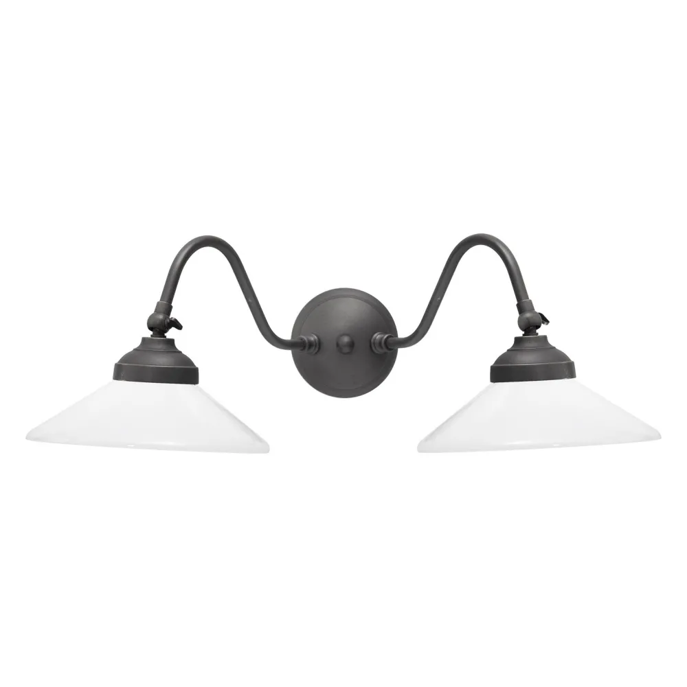 Discount Giovanni Battista Rustikale Wandlampe SOFIA Messing Glas 2-flammig schwenkbar