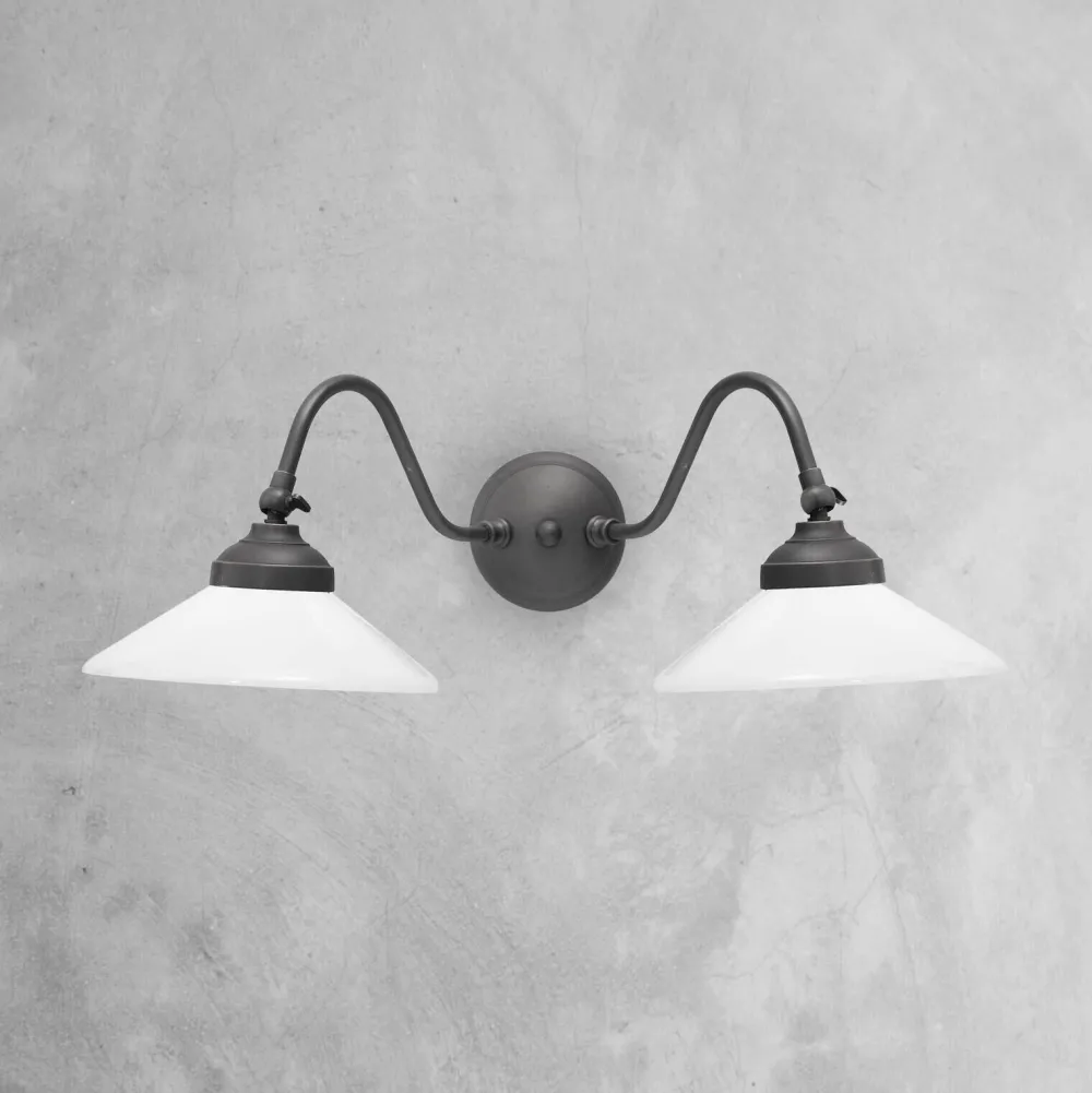 Discount Giovanni Battista Rustikale Wandlampe SOFIA Messing Glas 2-flammig schwenkbar