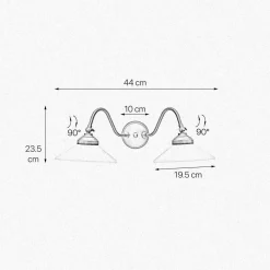Discount Giovanni Battista Rustikale Wandlampe SOFIA Messing Glas 2-flammig schwenkbar