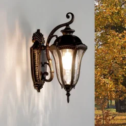 Easylight Rustikale Wandlaterne außen IP44 Schwarz Gold antik* Rustikale Lampen|Rustikale Außenleuchten