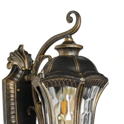 Easylight Rustikale Wandlaterne außen IP44 Schwarz Gold antik* Rustikale Lampen|Rustikale Außenleuchten