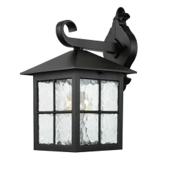 SU-MA Rustikale Wandlaterne BAARLE IP43 Ornamentglas* Metall Lampen|Rustikale Lampen