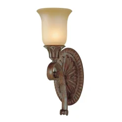 Best Elstead Rustikale Wandleuchte Glas Metall Flur SERNOY