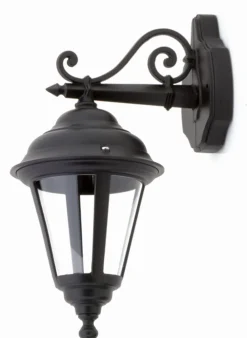 New Lido Rustikale Wandleuchte IP44 Aluminium Schwarz E27