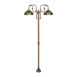 Giovanni Battista Rustikale Wegeleuchte IP44 2-flammig E27 210 cm Messing* Außenleuchten Antik|Gartenlaternen