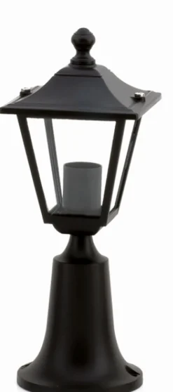 Sale Lido Rustikale Wegeleuchte Schwarz 37cm IP44 E27 Aluminium