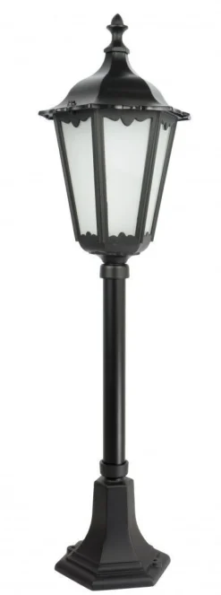 SU-MA Rustikale Wegeleuchte Schwarz 84cm elegant E27* Außenleuchten Antik|Gartenlaternen