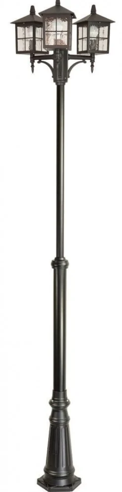 SU-MA Rustikale Wegeleuchte Schwarz 180-280cm IP43 E27* Außenleuchten Antik|Gartenlaternen