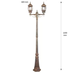 Best Easylight Rustikaler Kandelaber BREST Kupfer Antik 2 armig E27