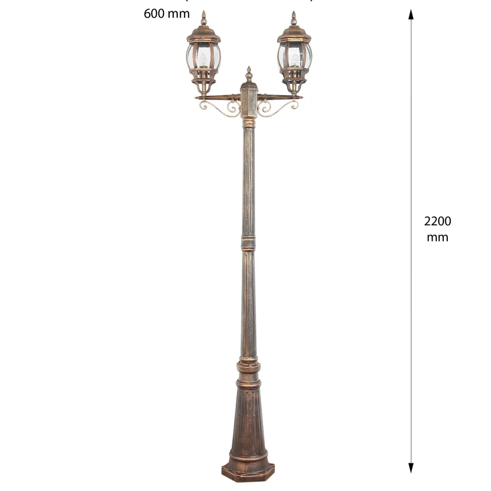 Best Easylight Rustikaler Kandelaber BREST Kupfer Antik 2 armig E27