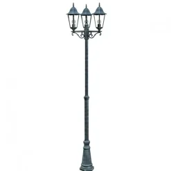 Harms Import Rustikaler Kandelaber Schwarz Grün antik 220cm MIGDAL* Außenleuchten Antik|Rustikale Lampen