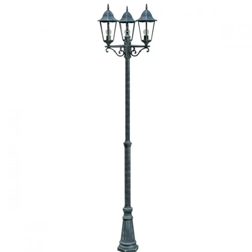 Harms Import Rustikaler Kandelaber Schwarz Grün antik 220cm MIGDAL* Außenleuchten Antik|Rustikale Lampen