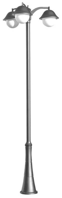 SU-MA Rustikaler Kandelaber Schwarz 310 cm hoch 3x E27* Außenleuchten Antik|Gartenlaternen