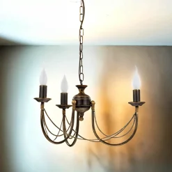 Hot Nowodvorski Rustikaler Kronleuchter Ares 3-flammig