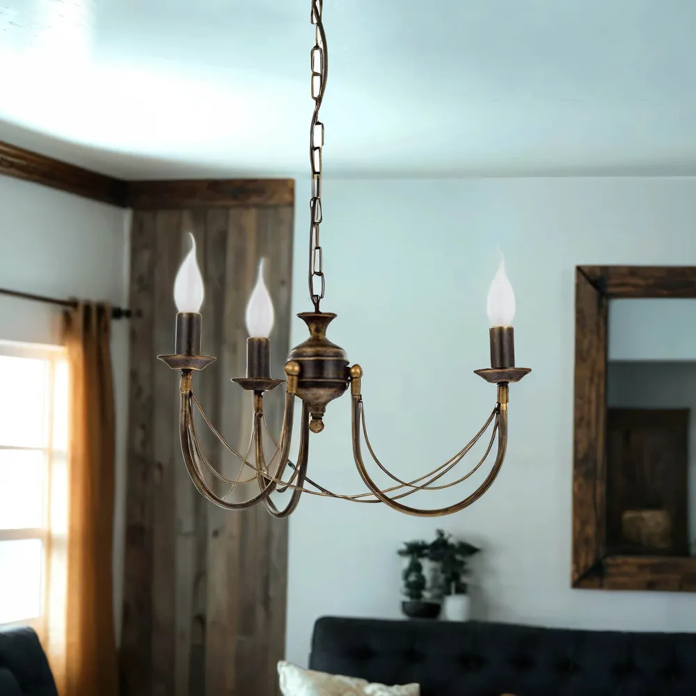 Hot Nowodvorski Rustikaler Kronleuchter Ares 3-flammig