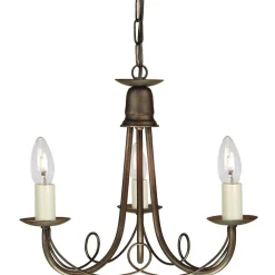 Elstead Rustikaler Kronleuchter Metall 3-armig Esszimmer* Rustikale Lampen|Wohnzimmerlampen