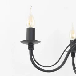 Sollux Rustikaler Kronleuchter Schwarz 5-armig E14 FIORANO