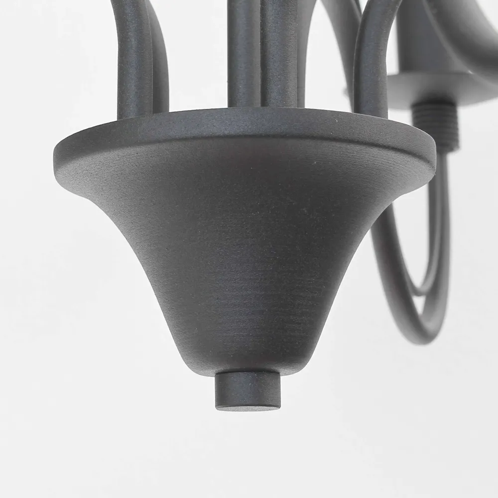 Sollux Rustikaler Kronleuchter Schwarz 5-armig E14 FIORANO